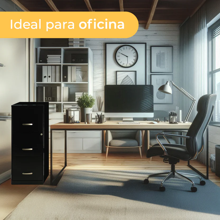 Archivero vertical metálico 3 gavetas carta Hirsh 17438 negro - Imagen 2