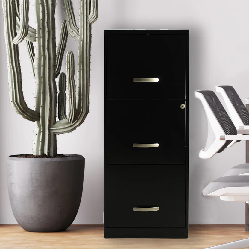 Archivero vertical metálico 3 gavetas carta Hirsh 17438 negro - Imagen 3