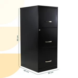 Archivero vertical metálico 3 gavetas carta Hirsh 17438 negro