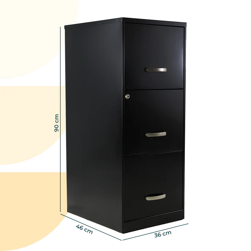 Archivero vertical metálico 3 gavetas carta Hirsh 17438 negro - Imagen 5