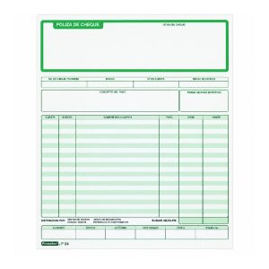 Póliza de cheque Formitec mod. P-04
