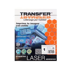 Etiquetas adhesivas láser t/carta 8 1/2" x 11" transfer pqte c/20 hojas