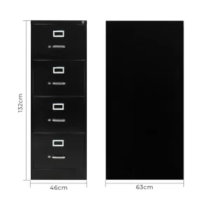 Archivero vertical metálico 4 gavetas oficio Hirsh 14119 negro