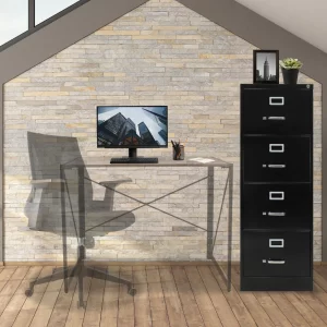 Archivero vertical metálico 4 gavetas oficio Hirsh 14119 negro