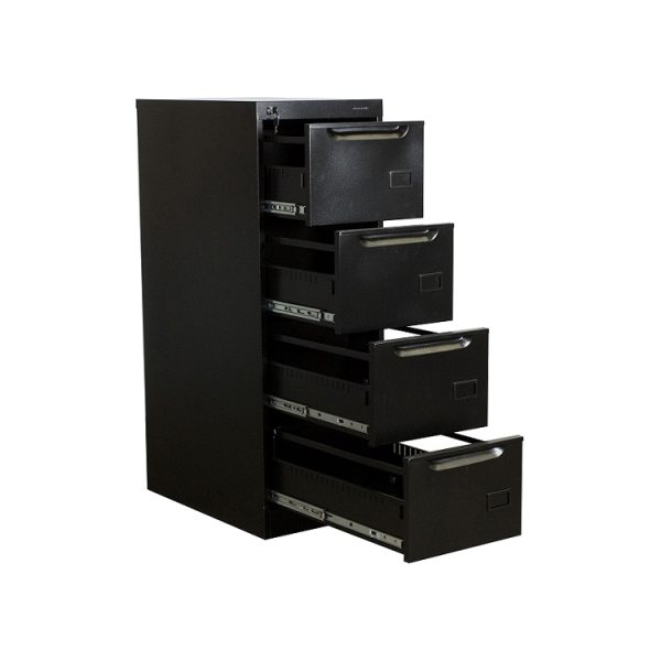 Archivero vertical metálico 4 gavetas oficio PM A-9164 negro