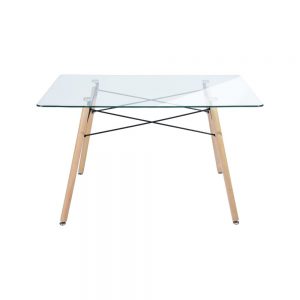 Mesa rectangular 120 x 70 x 75 cm de cristal mod. Oslo