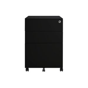Archivero Movil vertical metálico 2 cajones + 1 gaveta carta Sarre negro