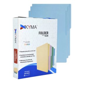 Folder Carta Azul Pastel Kyma c/100pz