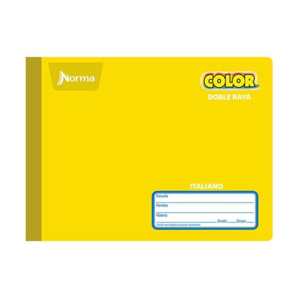Cuaderno Forma Italiana Norma Color Doble Raya 100 hojas - Imagen 2