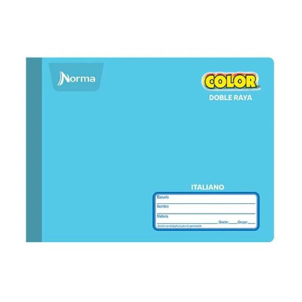 Cuaderno Forma Italiana Norma Color Doble Raya 100 hojas - Imagen 3
