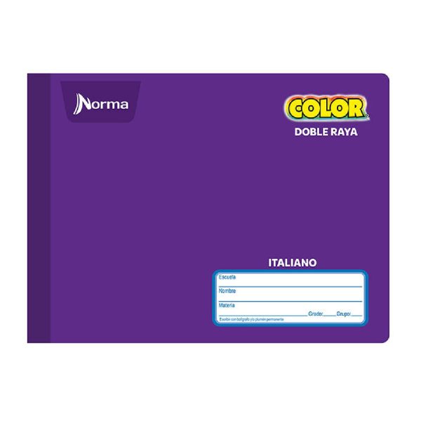 Cuaderno Forma Italiana Norma Color Doble Raya 100 hojas