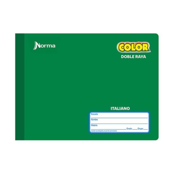 Cuaderno Forma Italiana Norma Color Doble Raya 100 hojas - Imagen 6