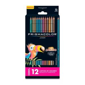 Lápices De Colores Redondos Prismacolor Junior Metálicos C/ 12 pzs.