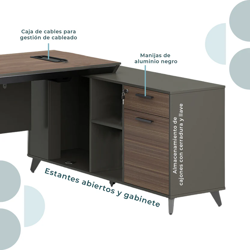 Escritorio L Cracovia 1.60 mts - Imagen 6