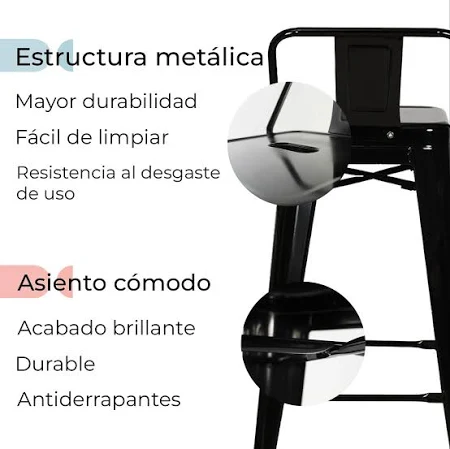 Banco Metalico Alto Gante Mobilek - Imagen 3