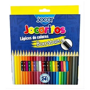 Lápices De Colores Jocaritos Borrables c/24 pzs