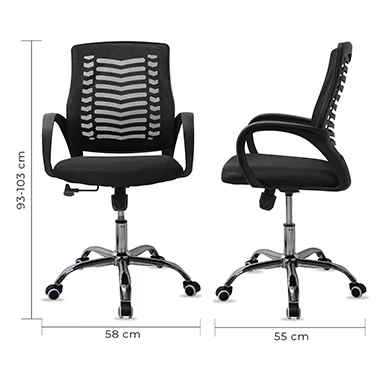 Sillón Mesh 108 respaldo medio color negro - Imagen 7