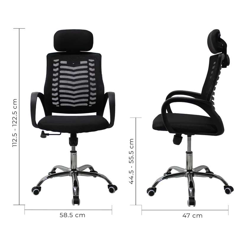 Sillón Mesh 108A respaldo alto color negro - Imagen 6